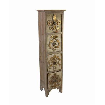 JECO Jeco F-SF011 Wooden Cabinet with Fleur-De-lis Design F-SF011